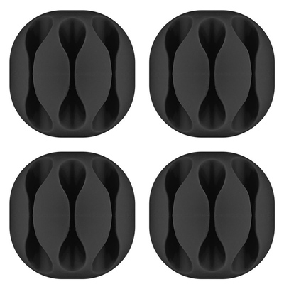 GOOBAY οργανωτές καλωδίων σιλικόνης 70398, 3 θέσεων, Φ5.4mm, μαύρο, 4τμχ