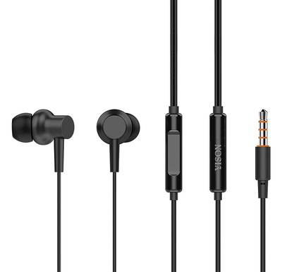 YISON earphones με μικρόφωνο X2, 3.5mm σύνδεση, Φ10mm, 1.36m, μαύρα
