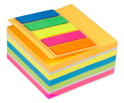 MP αυτοκόλλητα χαρτάκια σημειώσεων PN185 75x75mm, 400+100τμχ, χρωματιστά