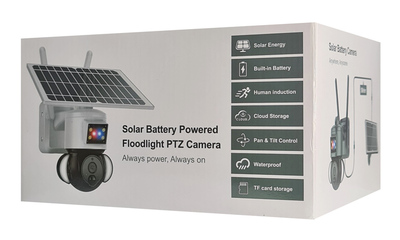 SECTEC smart ηλιακή κάμερα ST-S528M-4G-3MASR με προβολείς, 3MP, 4G, PTZ