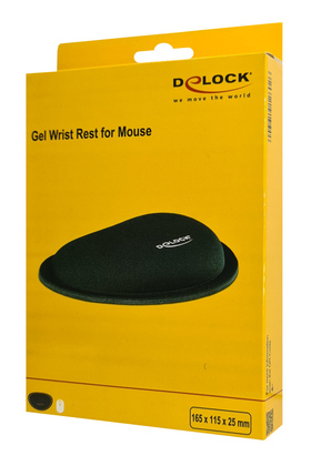DELOCK στήριγμα καρπού για ποντίκι 12602, 25x115x165mm, μαύρο