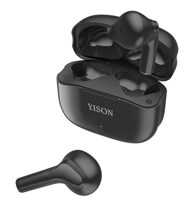 YISON earphones με θήκη φόρτισης TWS-T6, True Wireless, Φ13mm, μαύρα