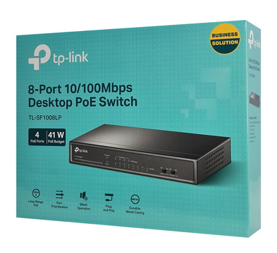 TP-LINK desktop switch TL-SF1008LP, 8-Port 10/100Mbps, 4x PoE, Ver. 2.0