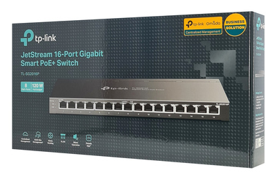 TP-LINK JetStream switch TL-SG2016P, 16-Port Gigabit, 8x PoE+, Ver. 1.0