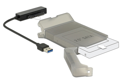 DELOCK αντάπτορας USB σε SATA 62742 με θήκη για 2.5" HDD/SSD, 6Gbps
