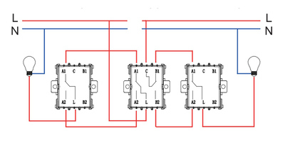 EMOS διακόπτης αλέ-ρετούρ A6100.3, διπλός, 2-way, λευκός