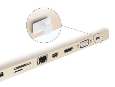 DELOCK κάλυμμα προστασίας για θύρα USB-C 64097 με λαβή, λευκό, 10τμχ