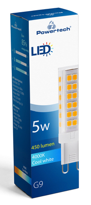 POWERTECH LED λάμπα G9-0001 5W, 4000K, G9, 450lm, RC