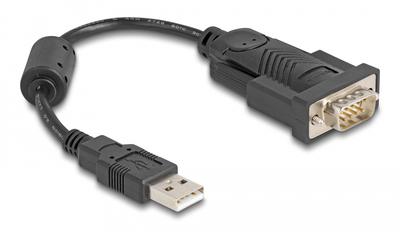 DELOCK καλώδιο USB σε RS-232 61549, 921.6Kbps, 0.25m, μαύρο
