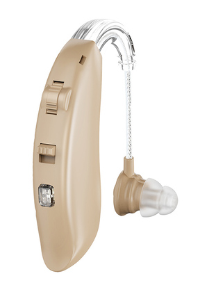 POWERTECH ακουστικό βαρηκοΐας PT-1095 με θήκη, επαναφορτιζόμενο, μπεζ