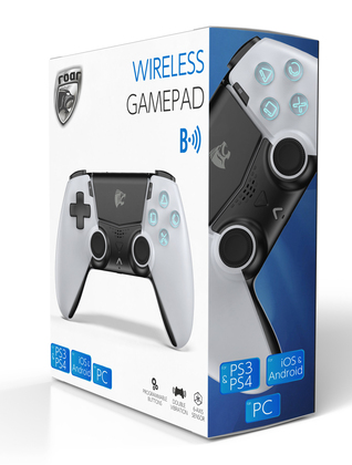 ROAR bluetooth gamepad RR-0021 για PS3/PS4, PC, iOs & android, λευκό