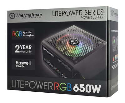 THERMALTAKE τροφοδοτικό PC Litepower RGB, 650W, Non Modular, Active PFC