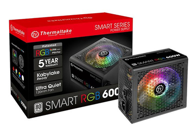THERMALTAKE τροφοδοτικό PC Smart RGB, 600W, 80 Plus Standard, Active PFC