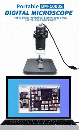 SUNSHINE ψηφιακό μικροσκόπιο DM-1000S, 50x-1000x, USB, LED