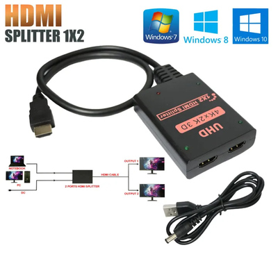 HDMI splitter CAB-H156, 2 σε 1, 4K/60Hz, HDR/HDCP, 50cm, μαύρο