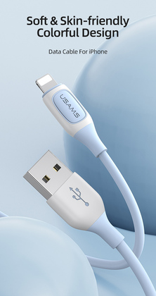USAMS καλώδιο Lightning σε USB US-SJ595, 12W, 1m, λευκό