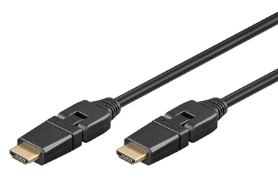 GOOBAY καλώδιο HDMI 61286 με Ethernet, 360°, 4K/60Hz, 18 Gbps, 2m, μαύρο
