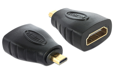 DELOCK αντάπτορας HDMI σε HDMI micro 65242 με Ethernet, μαύρος