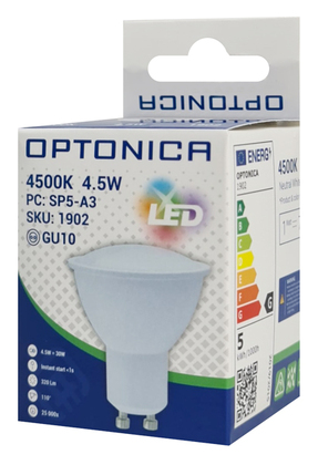 OPTONICA LED λάμπα spot 1902, 4.5W, 4500K, GU10, 320lm