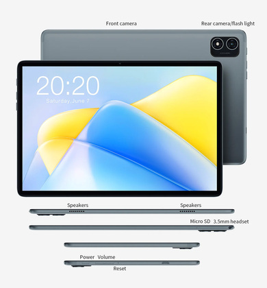 TECLAST tablet P40HD, 10.1" FHD, 8/128GB, Android 13, 4G, γκρι