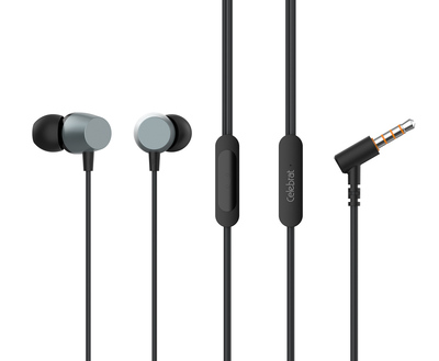 CELEBRAT earphones με μικρόφωνο D10, 3.5mm σύνδεση, Φ10mm, 1.2m, μαύρα