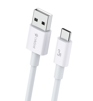 CELEBRAT καλώδιο USB-C σε USB CB-24C, 15W, 1.2m, λευκό