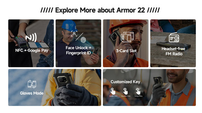 ULEFONE smartphone Armor 22, 6.58", 8GB, 128GB, 6600mAh, μαύρο