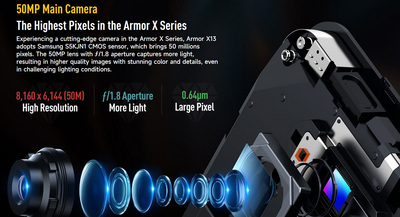 ULEFONE smartphone Armor X13, 6.52", 6GB, 64GB, 6320mAh, μαύρο