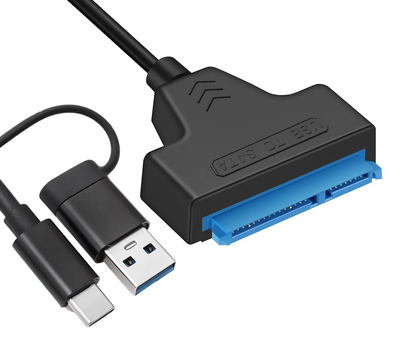 POWERTECH καλώδιο σύνδεσης HDD/SSD CAB-UC076, USB/USB-C σε SATA, 6Gbps