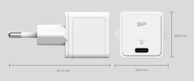 SILICON POWER φορτιστής τοίχου SP20WASYQM121PCW, USB-C, PD 20W, λευκός