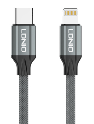 LDNIO καλώδιο Lightning σε USB-C LC441I, 30W PD, 1m, γκρι