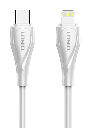 LDNIO καλώδιο Lightning σε USB-C LC611I, 30W PD, 1m, λευκό