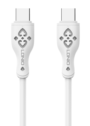LDNIO καλώδιο USB-C σε USB-C LC812C, 65W PD, 2m, λευκό
