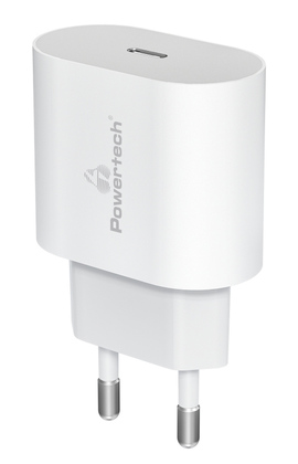 POWERTECH φορτιστής τοίχου PT-1150, USB-C, 12W, λευκός