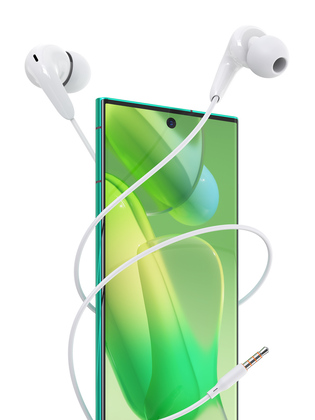 CELEBRAT earphones με μικρόφωνο G26, 3.5mm σύνδεση, Φ10mm, 1.2m, λευκά
