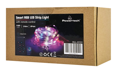 POWERTECH smart LED καλωδιοταινία HLL-0131, RGB, IP44, Bluetooth, 10m