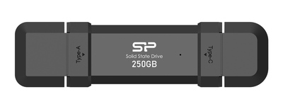 SILICON POWER εξωτερικός SSD DS72, USB/USB-C, 250GB 1050-850MBps, μαύρο