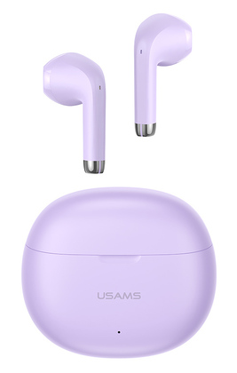 USAMS earphones με θήκη φόρτισης US-YO17, True Wireless, Φ13mm, μωβ