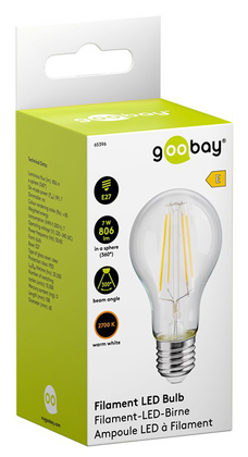 GOOBAY LED λάμπα bulb 65396, E27, Filament, 7W, 2700K, 806lm