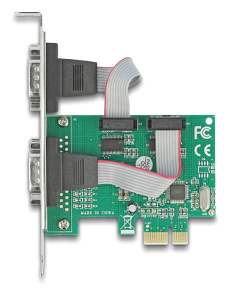DELOCK κάρτα επέκτασης PCIe σε 2x RS-232 90007, 921.6Kbps
