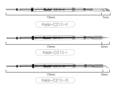 KAISI σετ soldering tip C210, τύπου I/IS/K, 3τμχ