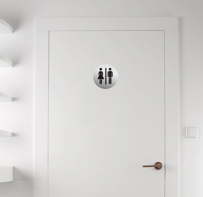 SEILFLECHTER πινακίδα WC γυναικών/ανδρών 972069, αυτοκόλλητη, Φ75mm