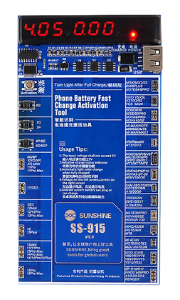 SUNSHINE tester μπαταριών SS-915 για Apple & Android smartphone, V9.0
