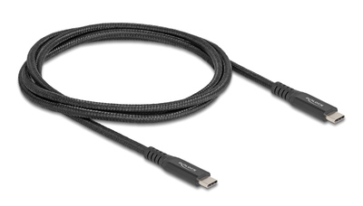 DELOCK καλώδιο USB-C 80024, 100W, 20 Gbps, 1m, USB4, E-Marker, μαύρο