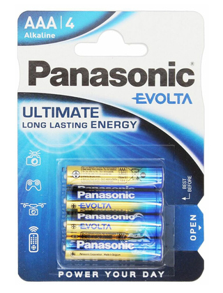 PANASONIC αλκαλικές μπαταρίες Evolta, AAA/LR03, 1.5V, 4τμχ