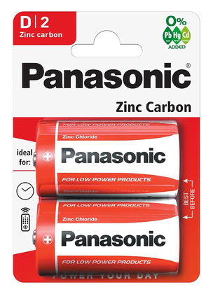PANASONIC μπαταρίες Zinc Carbon, D/R20, 1.5V, 2τμχ