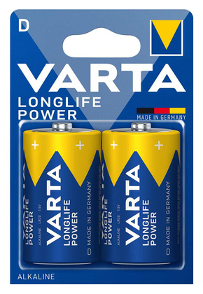 VARTA αλκαλικές μπαταρίες Longlife Power, D/LR20, 1.5V, 2τμχ
