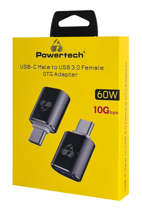 POWERTECH αντάπτορας USB-C σε USB 3.0 PTR-0148, 10 Gbps, 60W, γκρι