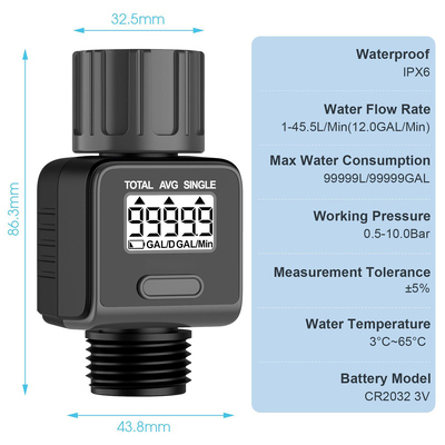 INHOCON ψηφιακός μετρητής κατανάλωσης νερού SGS04, IPX6
