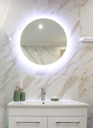 BRUNO καθρέφτης μπάνιου LED BRN-0191, στρόγγυλος, 24W, Φ60cm, IP67